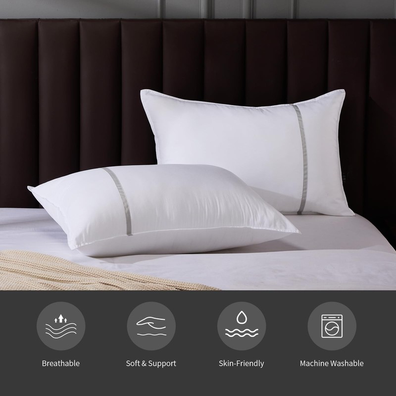 Hotel Quality Bed Pillows Standard 20x26 Inches Down Alternative Cooling for Sle gallery