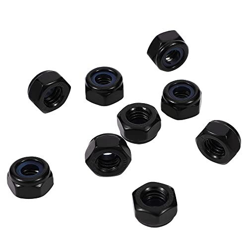 Nylon Insert Hex Lock Nuts Locknuts, 304 Stainless Steel 18-8 1/4-20 25 Black gallery
