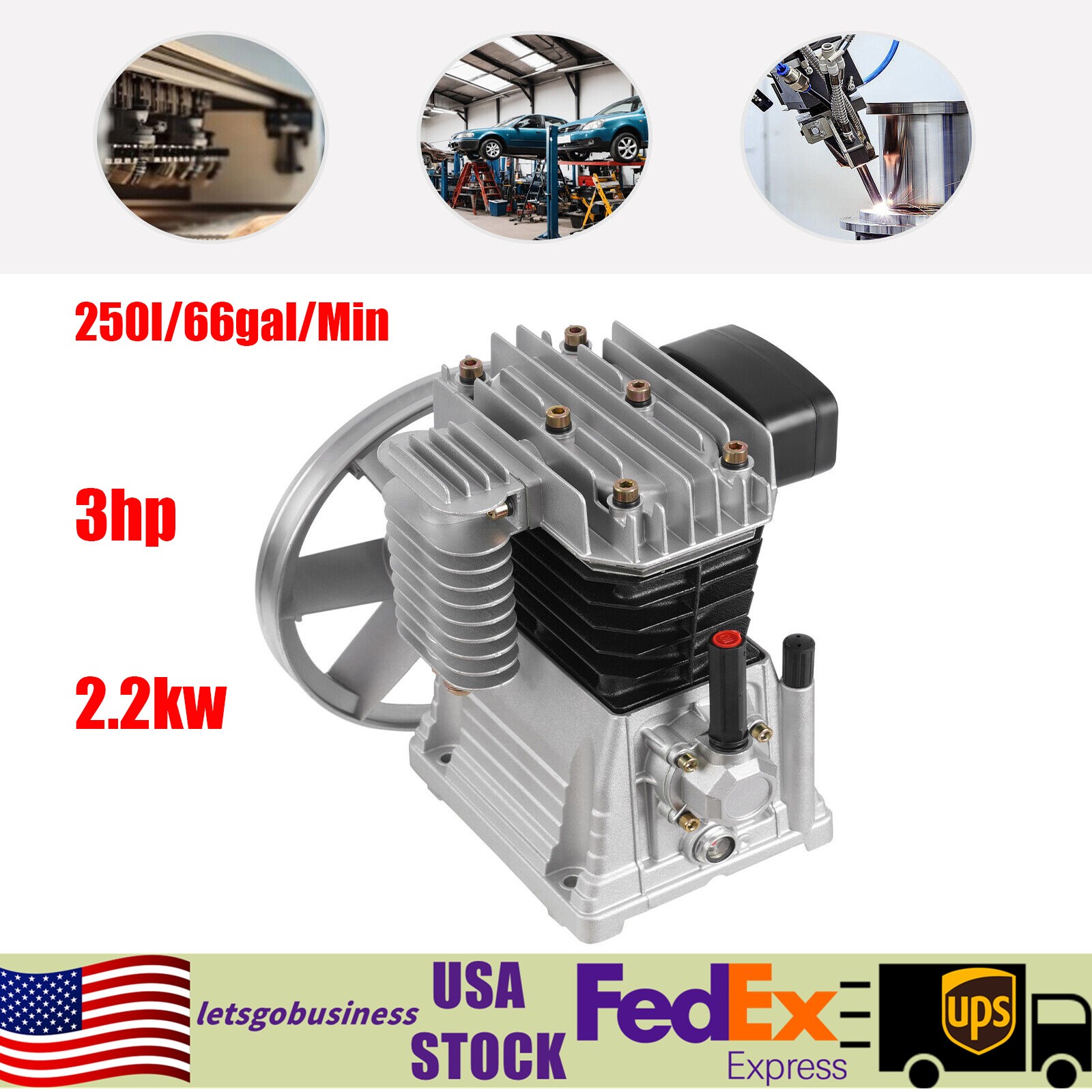 3HP Air Compressor Pump Head Single Stage Twin Cylinder Air Compressor Pump Head gallery