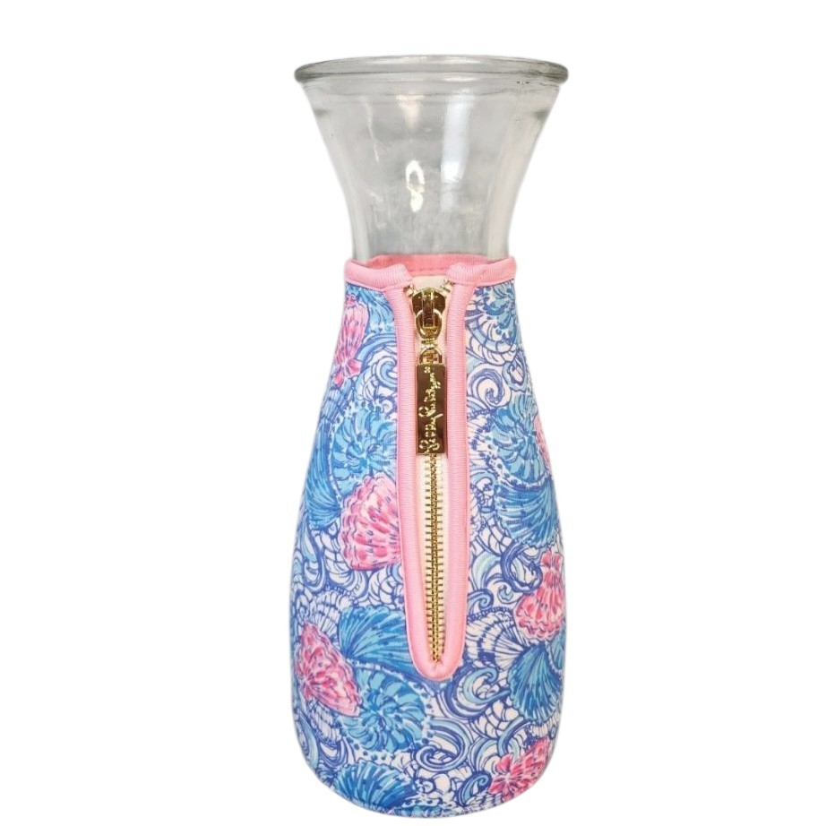 Lilly Pulitzer Insulated Carafe Blue Haven Raising Shell Koozie 36oz NO CORK LID gallery
