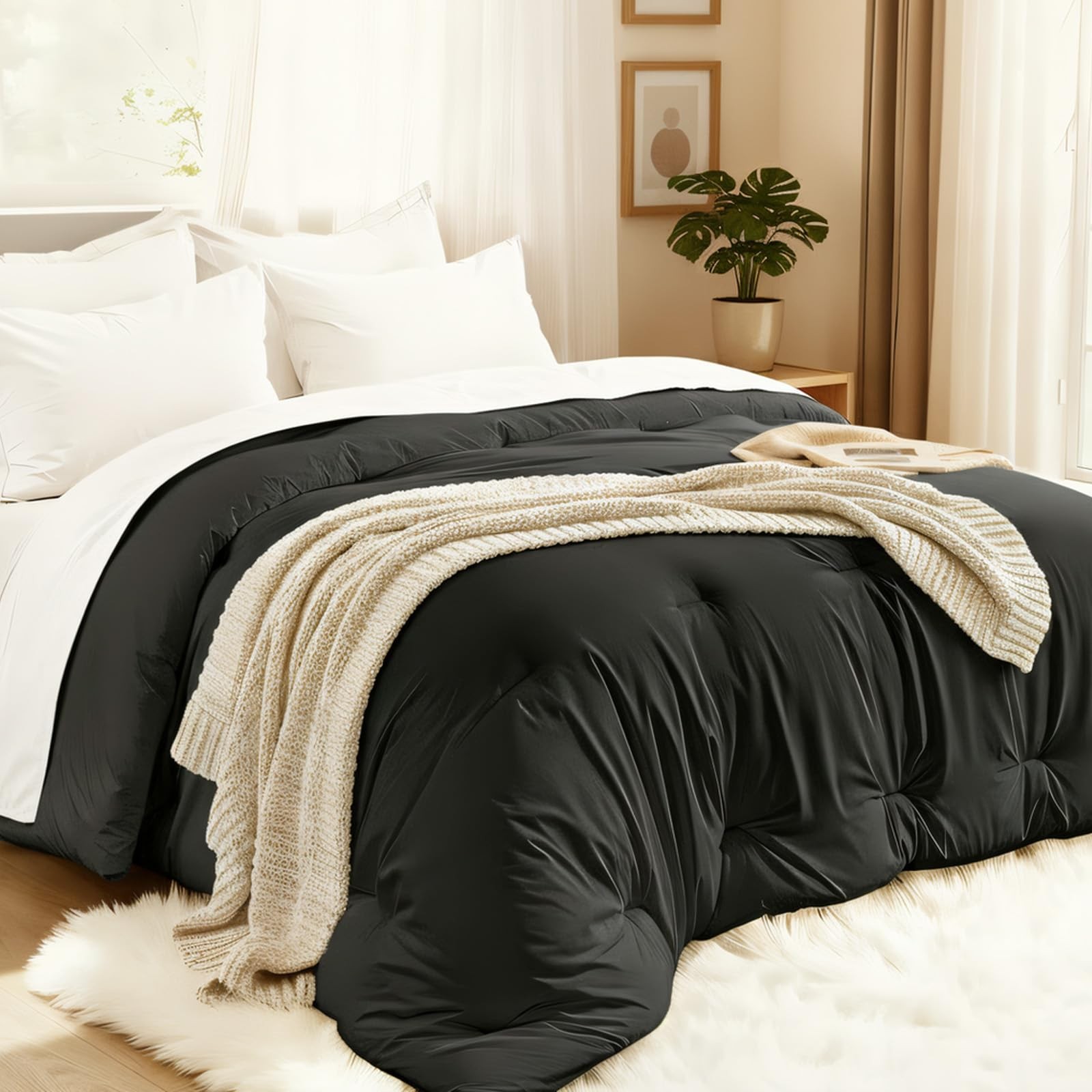 Easthome Comforters Full Size All Season Quilted Bed Comforter Ultra-Soft Down A gallery