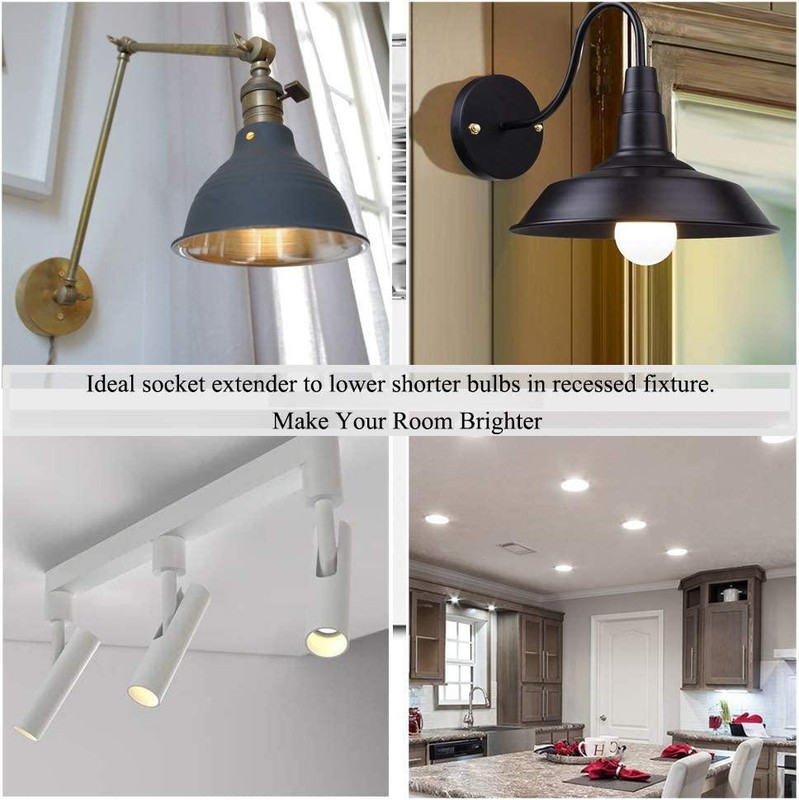 Light Bulb Socket Extender E26/E27 Screw In Adapter 3cm 1.4 inch Extension Base gallery