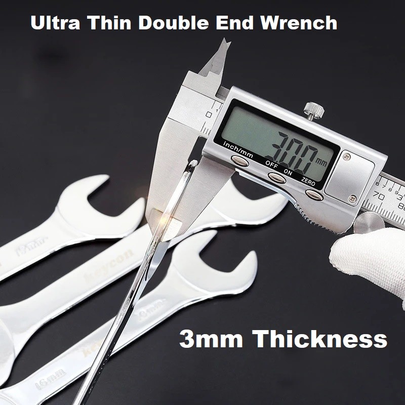 Ultra-thin 3mm Open End Wrenches Double Head Spanner Wrench Repair Spanners 1PC gallery