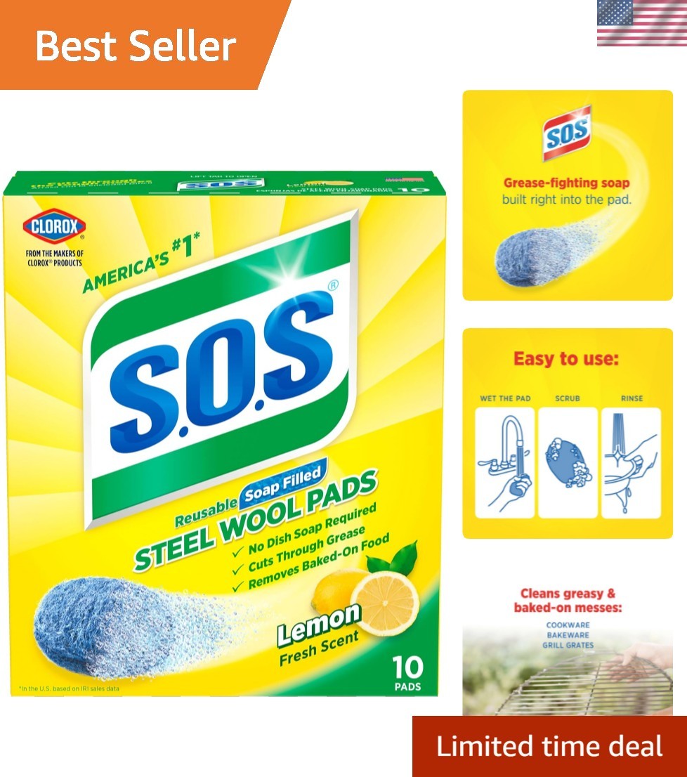 Steel Wool Soap Pads, Lemon Fresh, 10 Count gallery