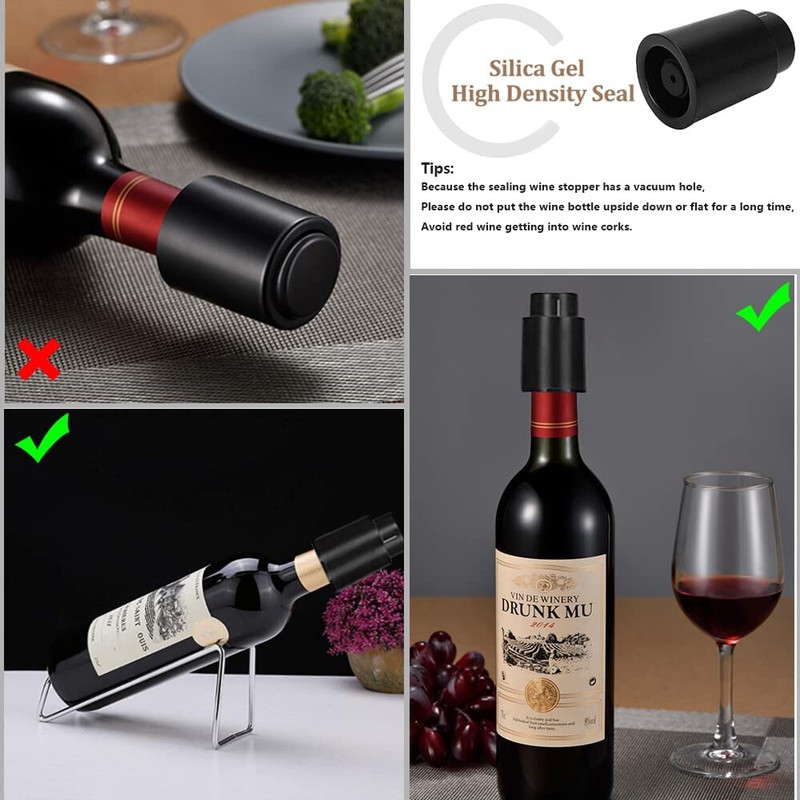 2PACK Wine Keep Fresh Bottle Stoppers Reusable Wine Champagne Stoppers Best Gift gallery