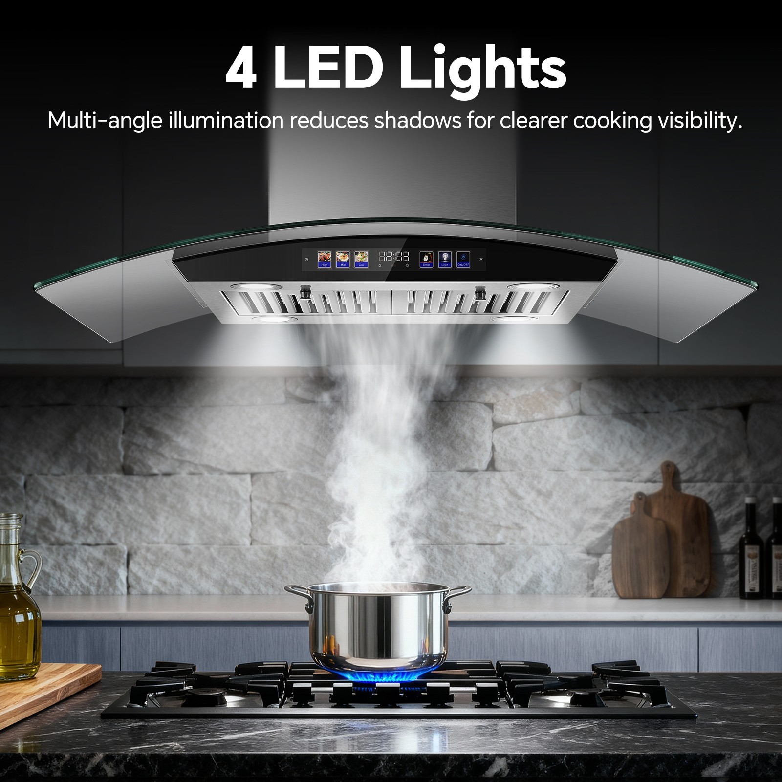 700 CFM Island Ventilation JOEAONZ 36 Inch Dual Mode Convertible 65dB Silent gallery
