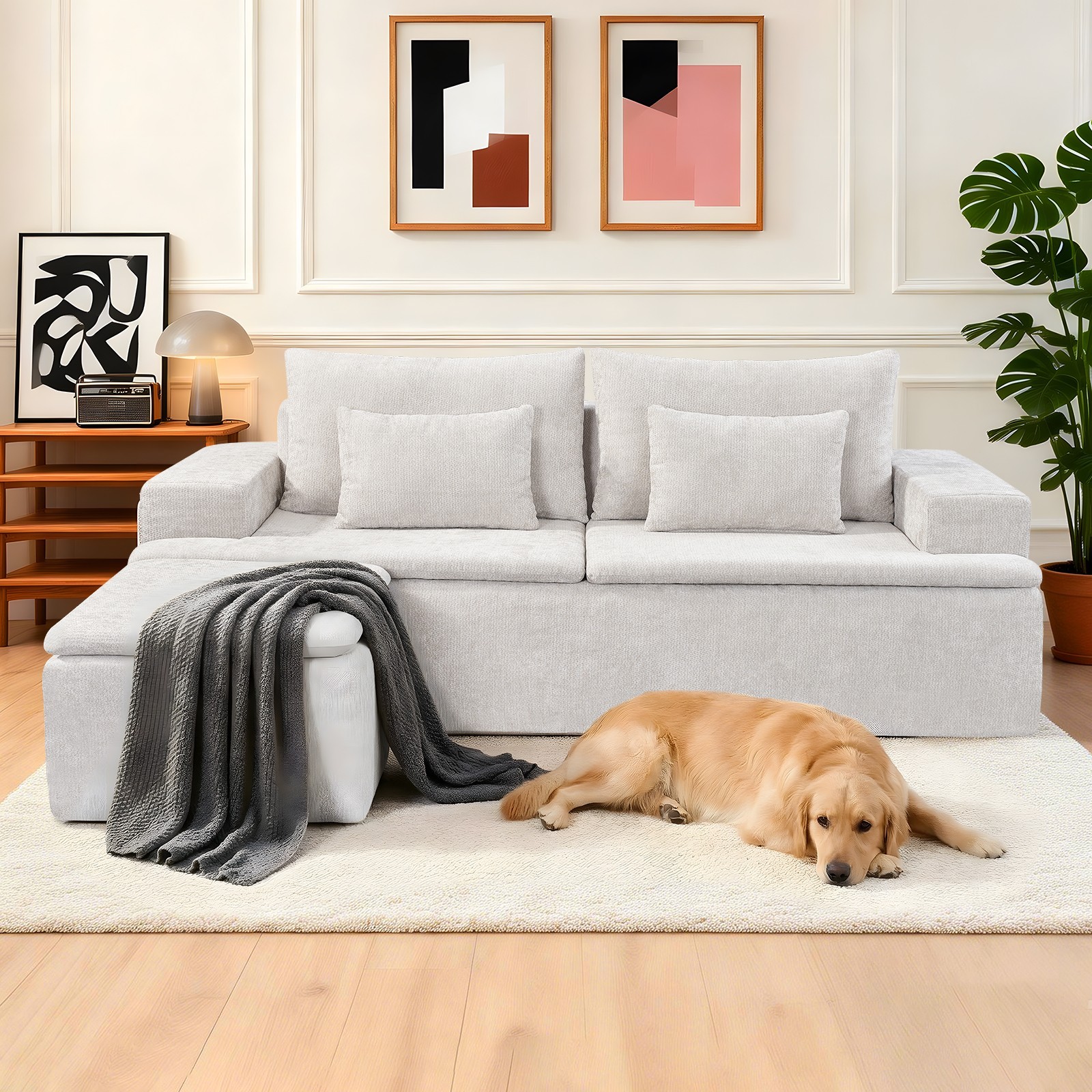 Boneless Sectional Couch with L-Shape Chaise Reversible Ottoman Sofa in a Box gallery