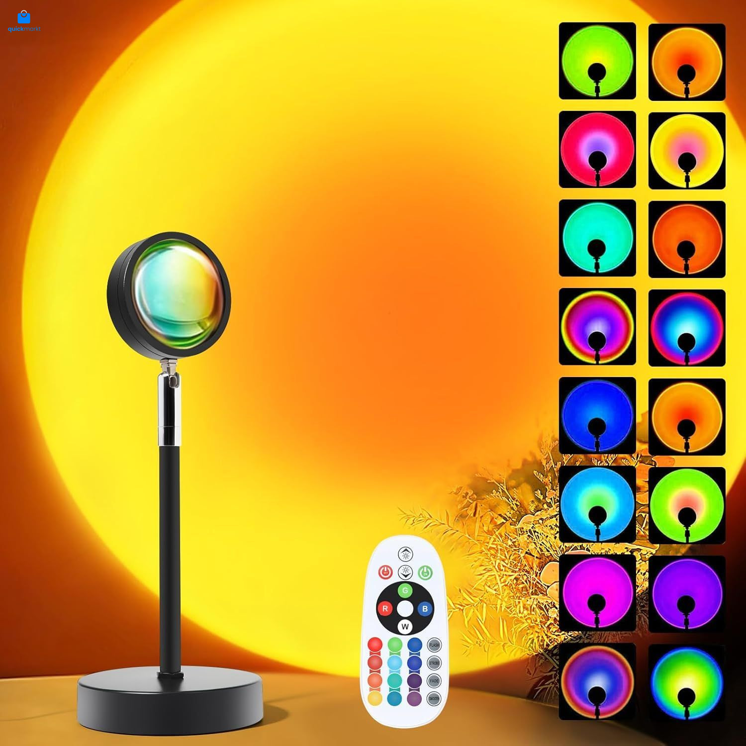 Sunset Lamp Projector, Rainbow Projection Led Lights with Remote, 16 Black gallery