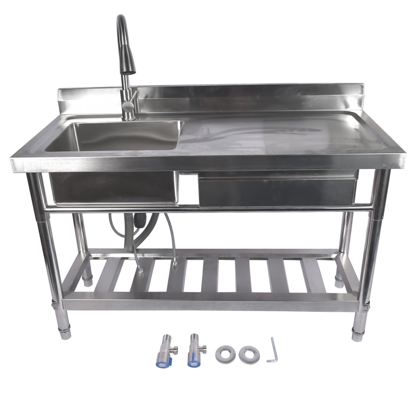 Garage Outdoor Kitchen Commercial Sink Stainless Utility Steel Laundry Silver gallery