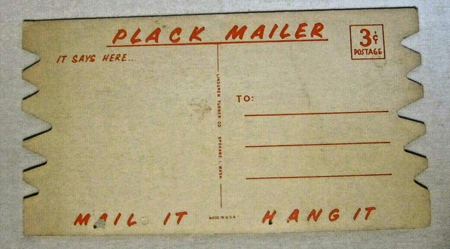 1930s Sign Postcard Mailer 5" x 9" - This is a Non Profit Organization.... gallery