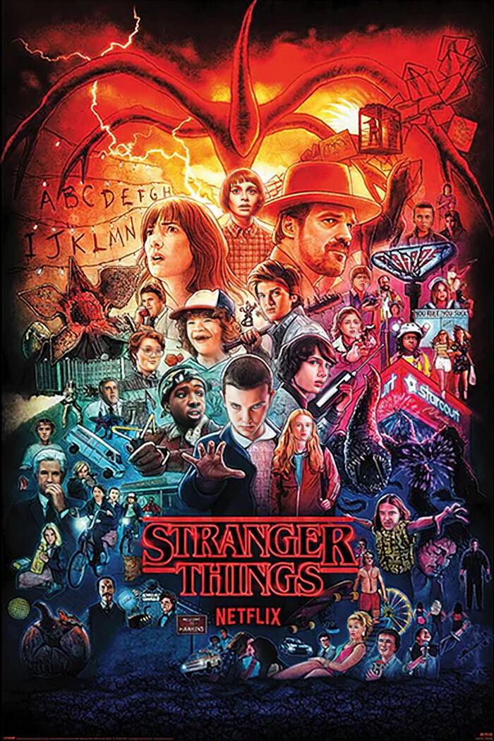 Stranger Things 1, 2, 3 & 4 - TV Show Poster (Poster Montage) (Size: 24" x 36") gallery