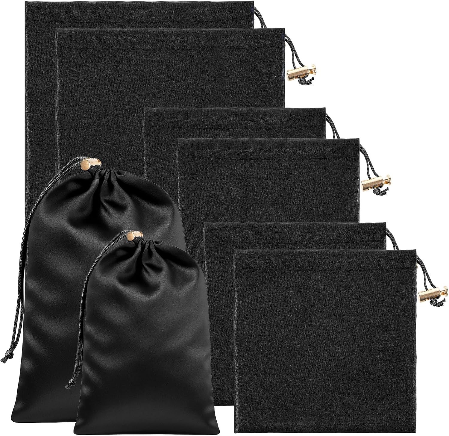 Toy Storage Bags Satin Silk Drawstring Pouch Adjustable 6 Pcs Foldable Quality gallery