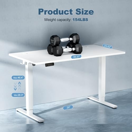 40 Inch Electric Standing Desk Height Adjustable, Sit to Stand 40-Inch White gallery