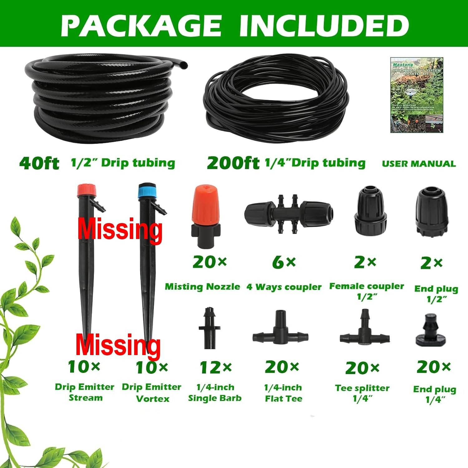 240FT Drip Irrigation System Kit, Automatic Garden Watering Misting System gallery