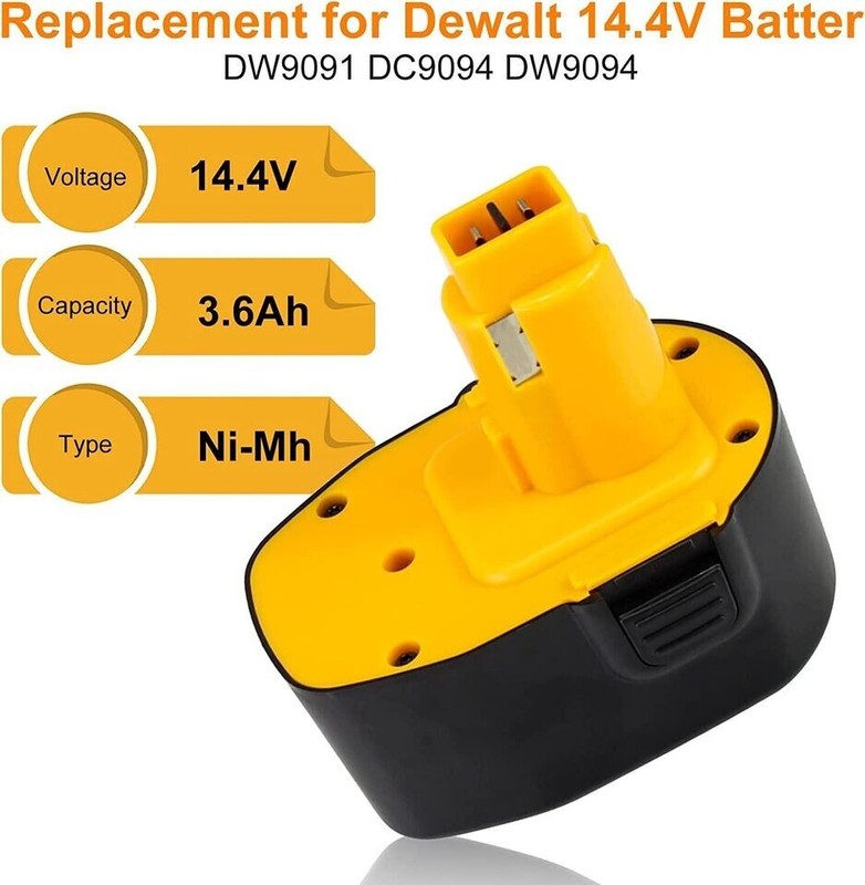 2Pack 14.4 Volt Replacement For DEWALT DC9091 14.4V Battery DW9091 DW9094 DE9091 gallery