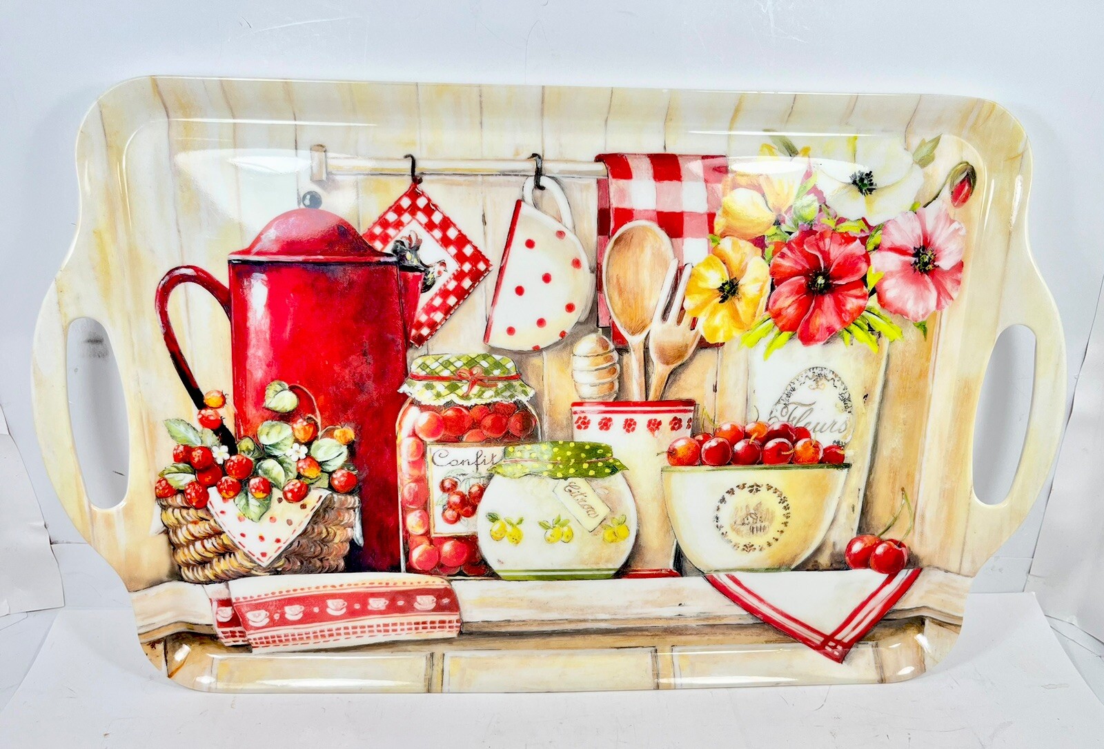 Platter Tray 18x11in Tray Melamine Farm Home Essentials Double Handled Picnic gallery