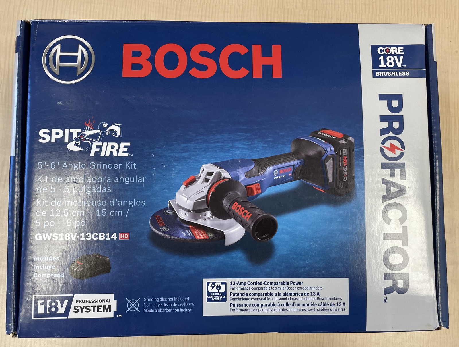 BOSCH GWS18V-13CB14 18V Connected-Ready 5 – 6 In. Angle Grinder Kit NEW OPEN BOX gallery