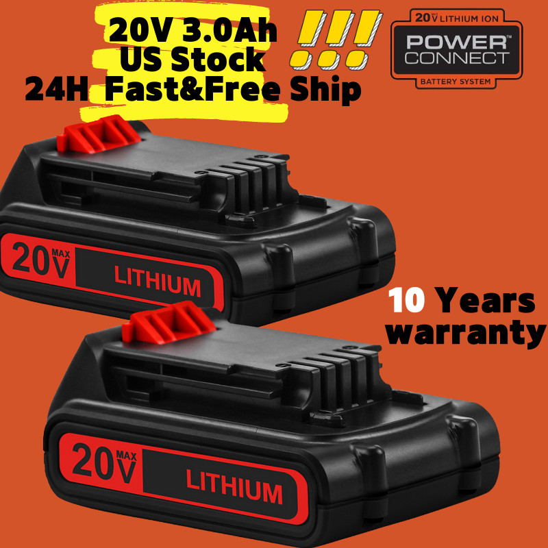2Pack 20V Lithium-ion Battery replacement for BLACKDECKER 20Volt LBXR20 3000mAh gallery