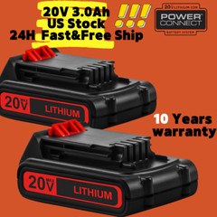 2Pack 20V Lithium-ion Battery replacement for BLACKDECKER 20Volt LBXR20 3000mAh