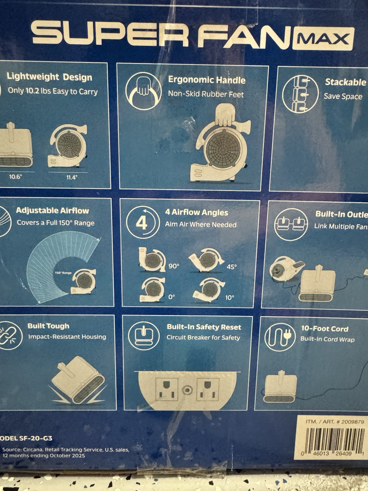 Lasko Super Fan Max Multi-Purpose Compact Air Mover/Model SF-20-G2/ White gallery