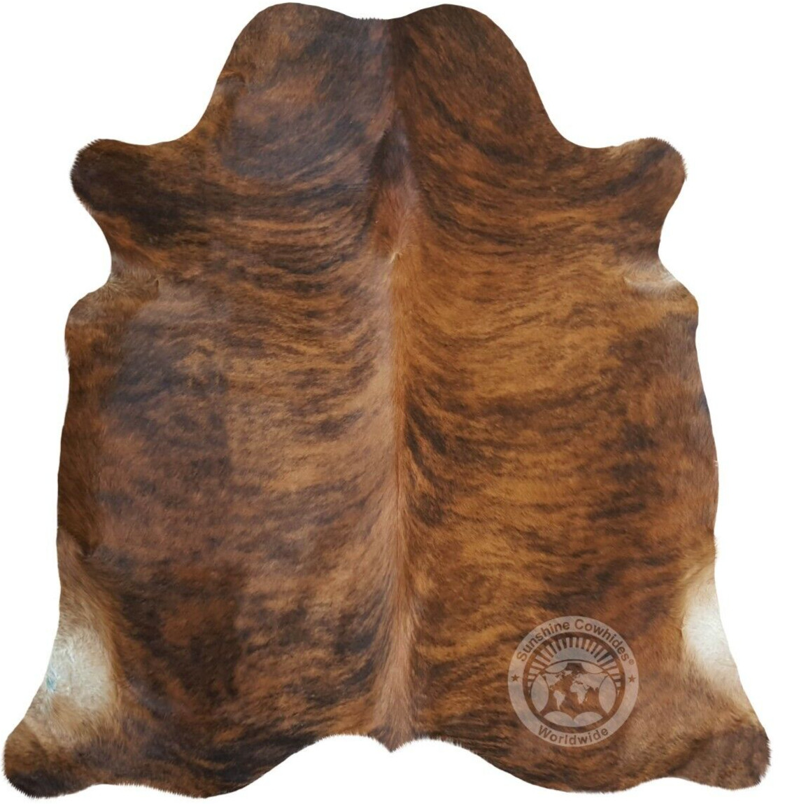 Real Cowhide Rug Brindle Reddish - Size 6x8’ gallery