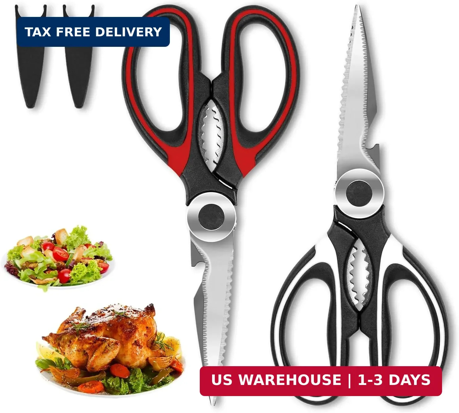 SZHLUX 2-Pack Kitchen Scissors Heavy Duty, Premium Sharp Kitchen Shears for Food gallery