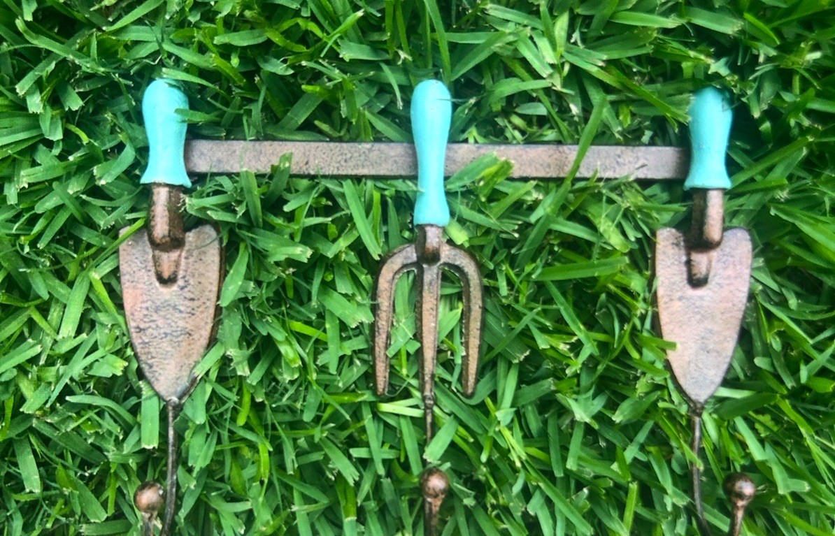 Decorative Garden Tools Hooks Cast Iron Turquoise Handles Excellent gallery