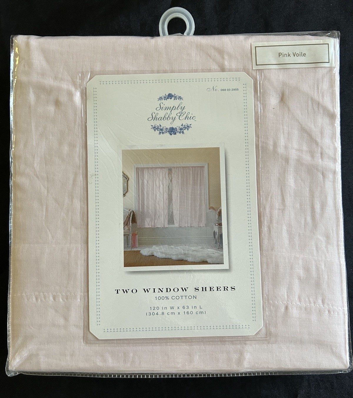 NEW 2 Vintage 2007 SIMPLY SHABBY CHIC Pink Voile Window Sheers Each 60”W x 63”L gallery