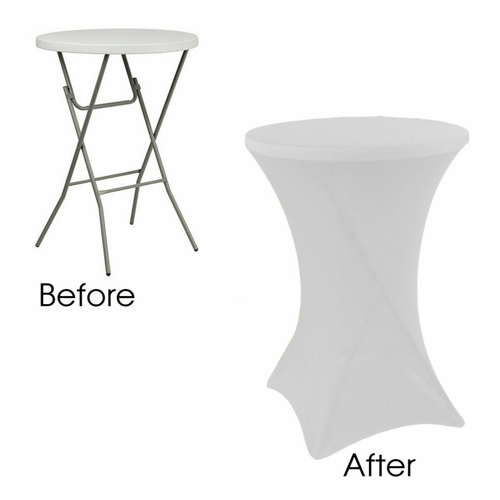 Round Spandex Table Covers, Stretch Tablecloth for Highboy Cocktail Tables gallery
