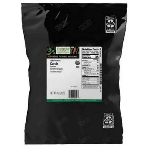 Frontier Co-Op Organic Lightly Roasted Carob Powder 1 Lb Unsweetened - Kosher