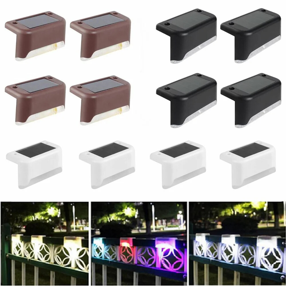 Solar LED Deck Lights Path Outdoor Garden Patio Pathway Stairs Step Fence Lamp