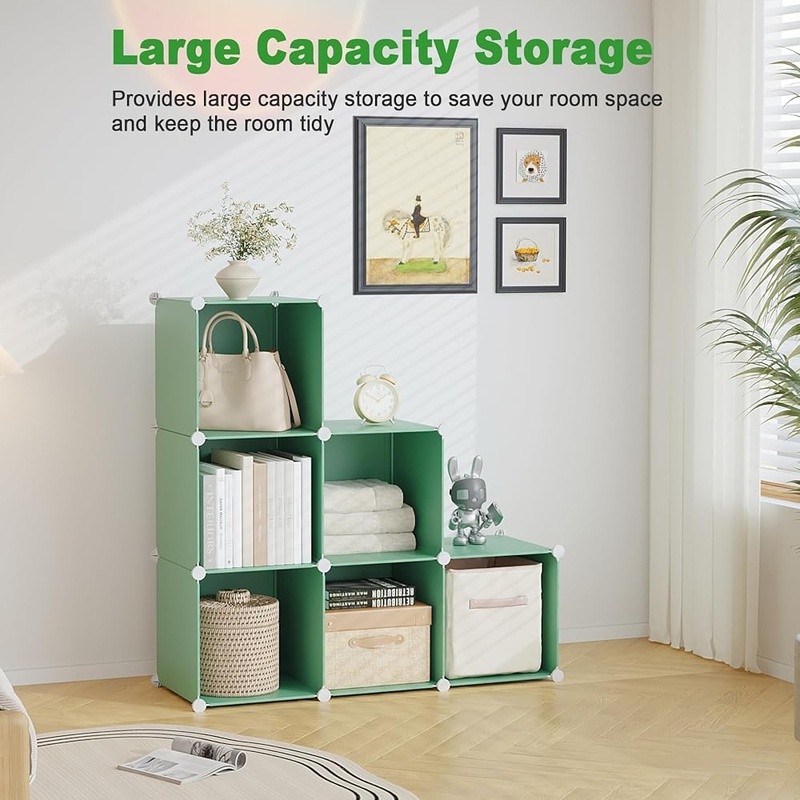 Versatile Storage Cube Display Shelf Easy Assembly Customizable Design 6 Cubes gallery