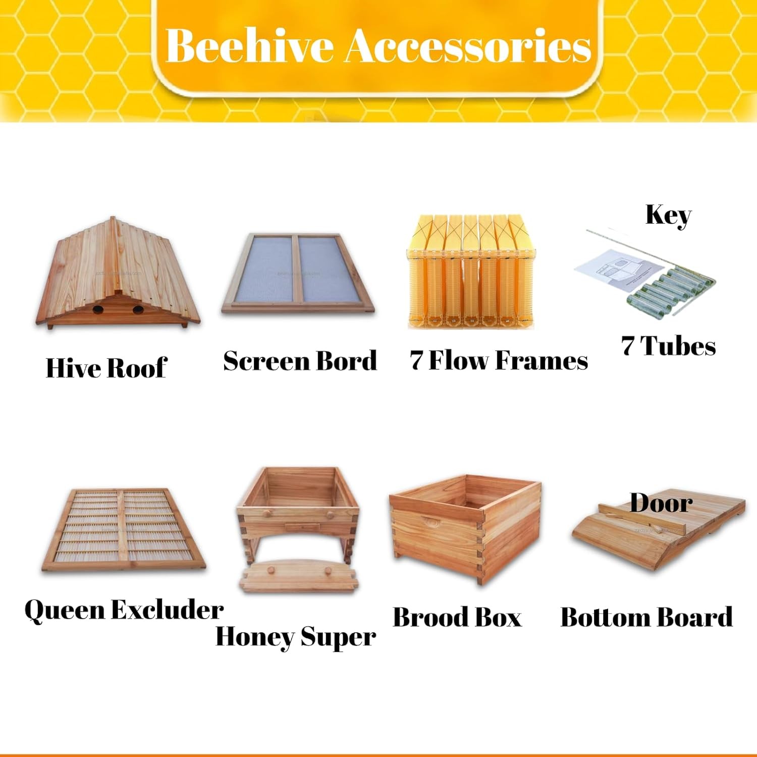 Automatic Beehive Starter Kit Cedarwood Beekeeping Box with 7pcs Auto Bee Frames gallery