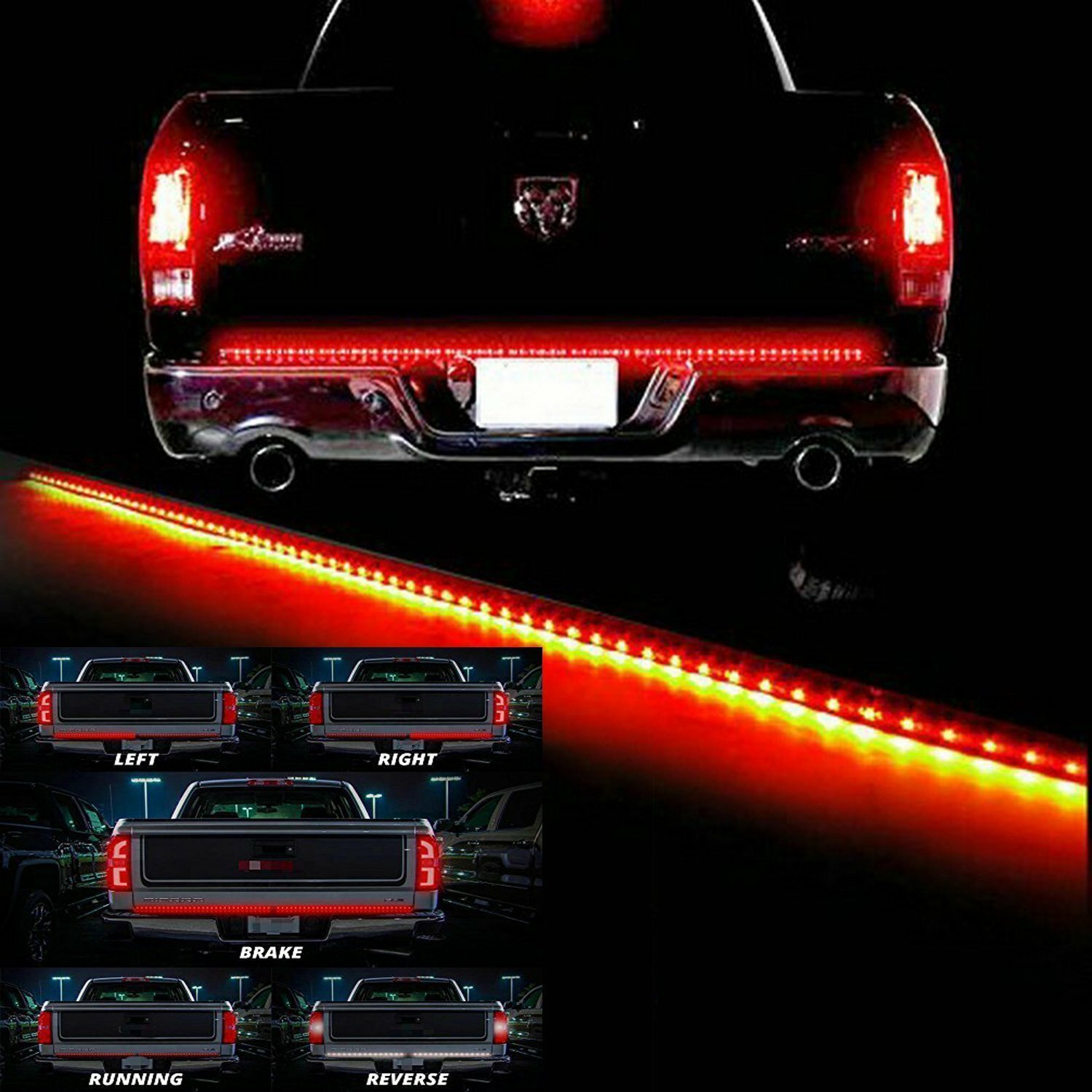 60" LED Tailgate Strip Light Bar Reverse Brake Turn Signal Light for Car Truck gallery