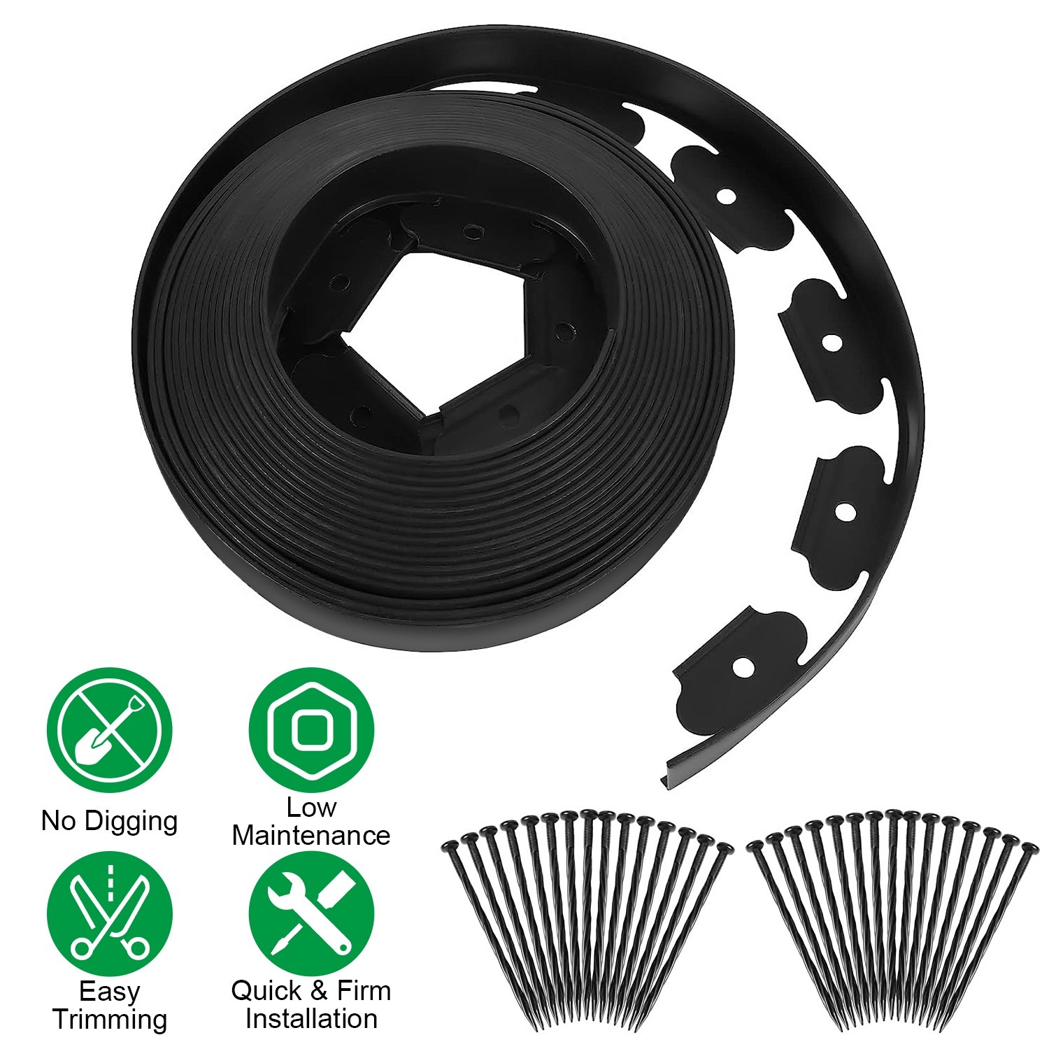 30/100FT L-shaped Landscape Edging Border Kit NonDigging Garden Edge Lawn Border gallery