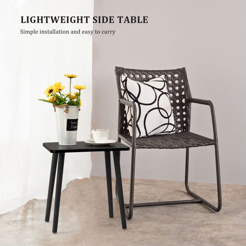Side Table, Modern Accent End Table with Wooden Legs, Easy to Assemble Mini L... gallery