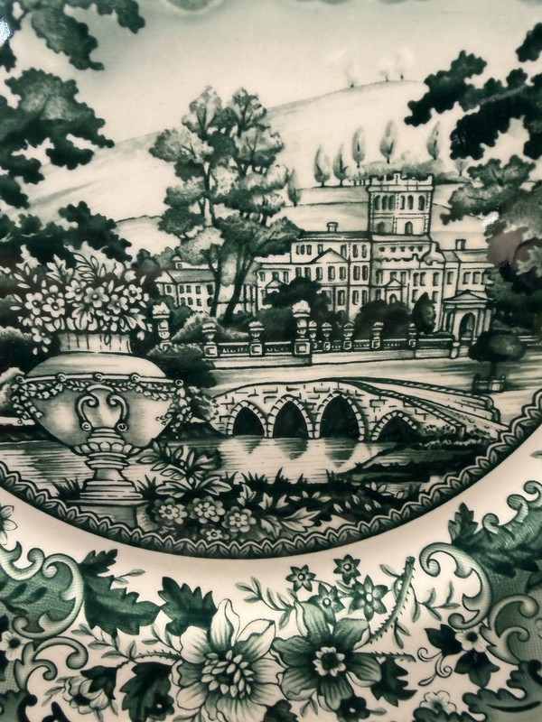 Legend British Heritage Earthenware Dinner Plate Set 4 Belmont Green Toile - New gallery