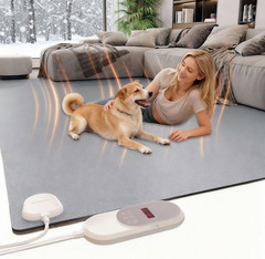 Heated Electric Floor Mat with Timer, 6 Temp Levels, Non-Slip & Easy to Clean