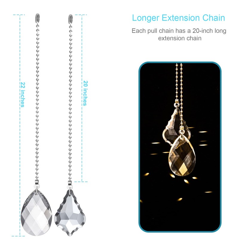 LINGTONG 2PCS Ceiling Fan Pull Chains, Premium Fan Pull Chain with 20-inches ... gallery