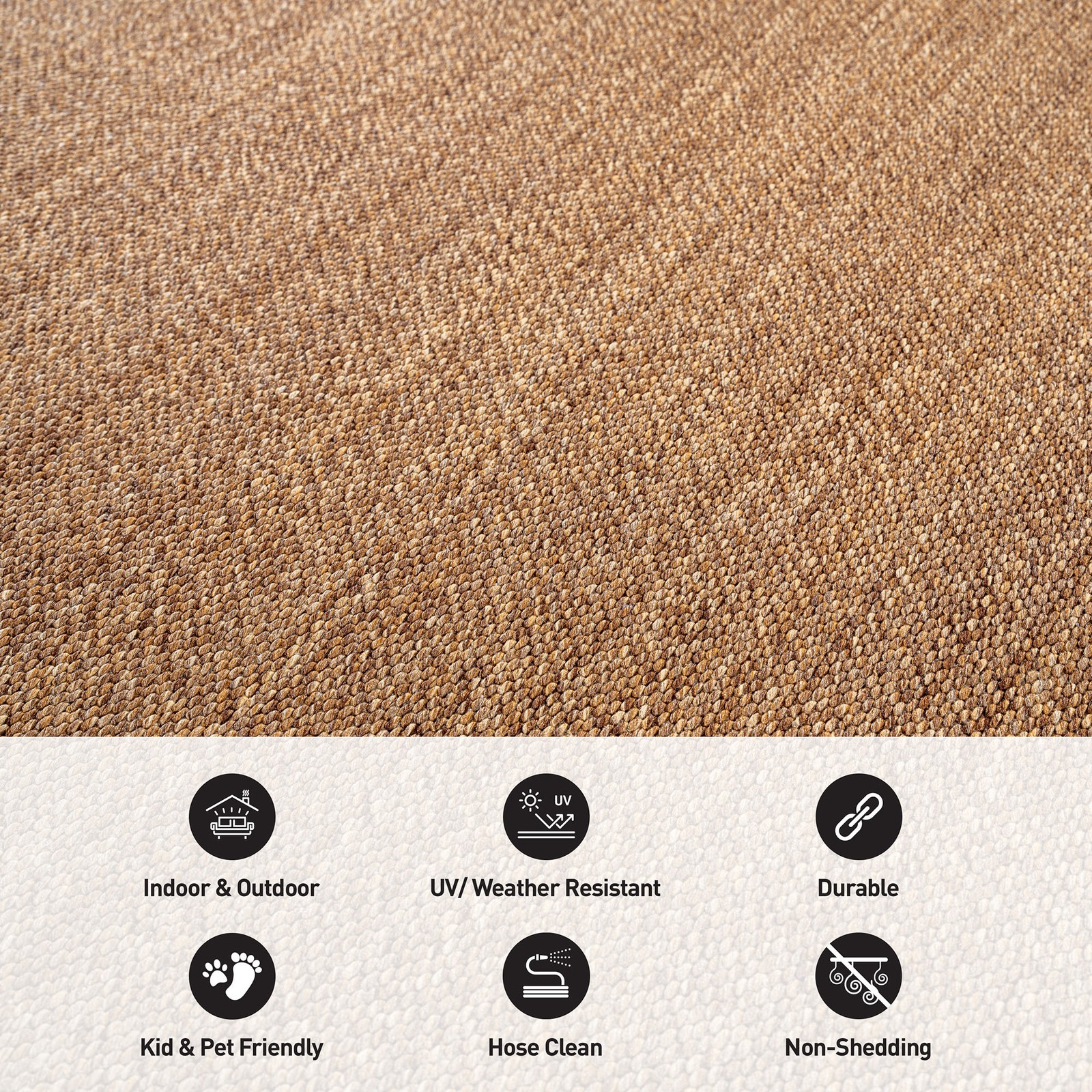 Rugshop Indoor/Outdoor Rug Border Flat Woven Area Carpets Jute Style Patio Rug gallery