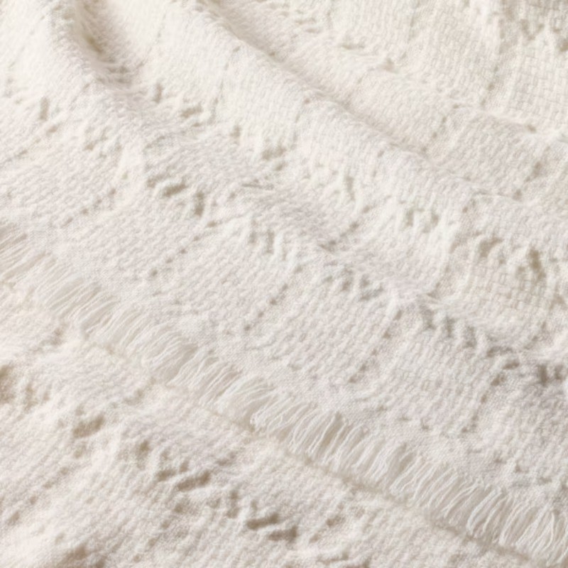Woven Grid Throw Blanket Cream gallery