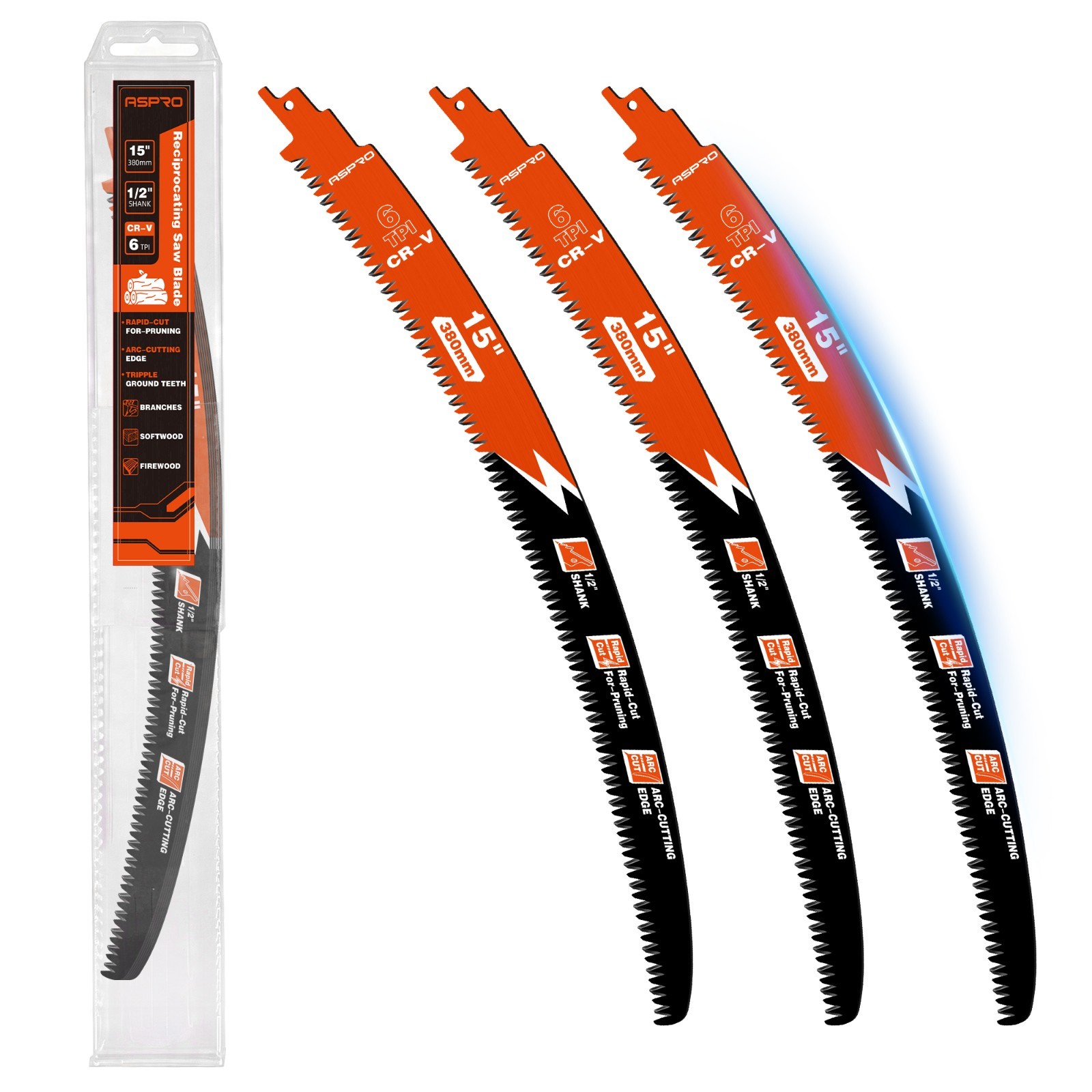 3Pack 15" Reciprocating Saw Blades 6TPI Japanese Teeth Wood Pruning Tree Cutting gallery