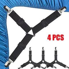 4x Bed Sheet Fasteners Adjustable Elastic Suspenders Straps Mattress Covers Clip