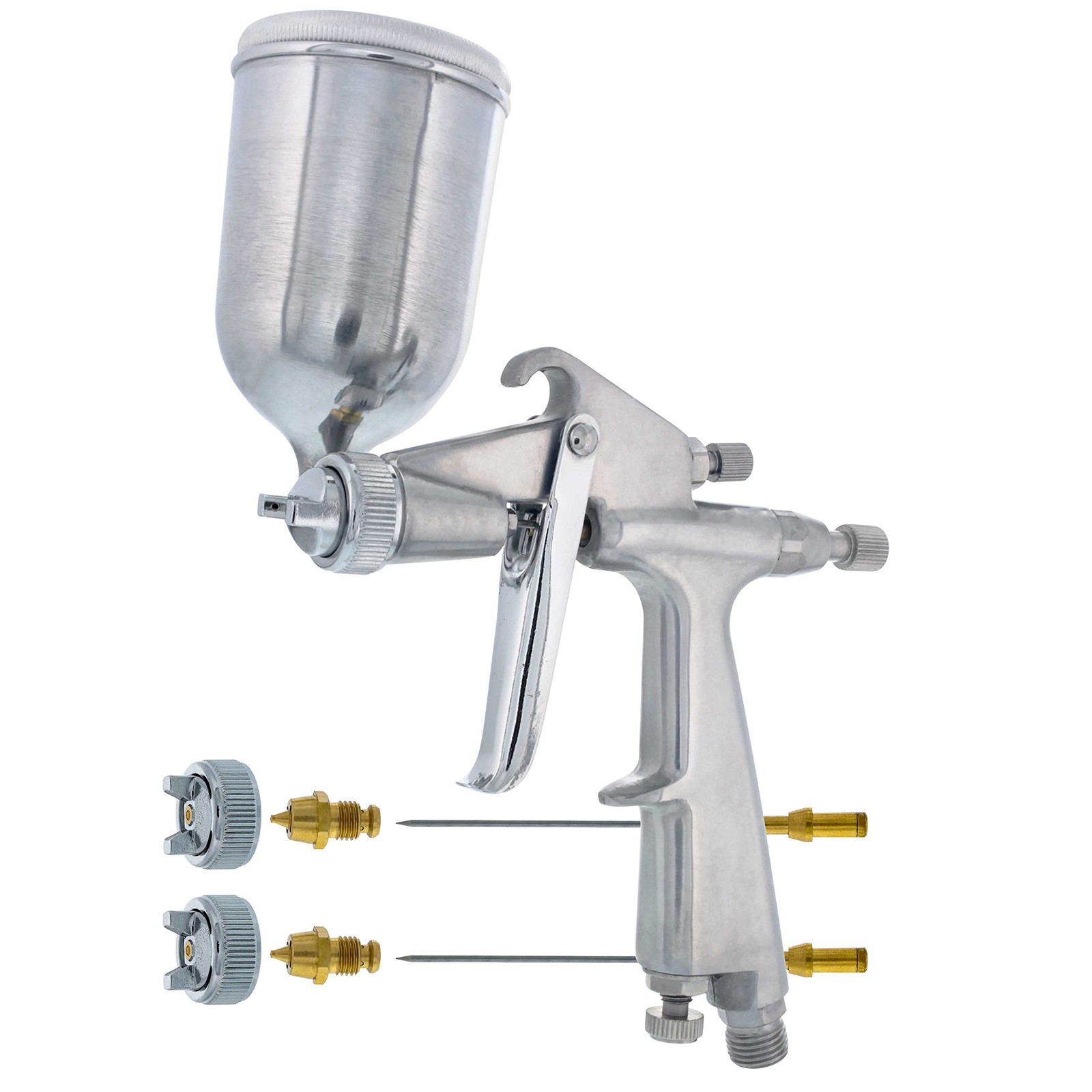 TCP Global Mini Gravity Feed Spray Gun with .8mm, .5mm & 1.0mm Needle & Nozzl... gallery