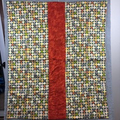 Project Linus Handmade Reversible Monkey Patchwork Polka Dot Quilt 52×42 Green