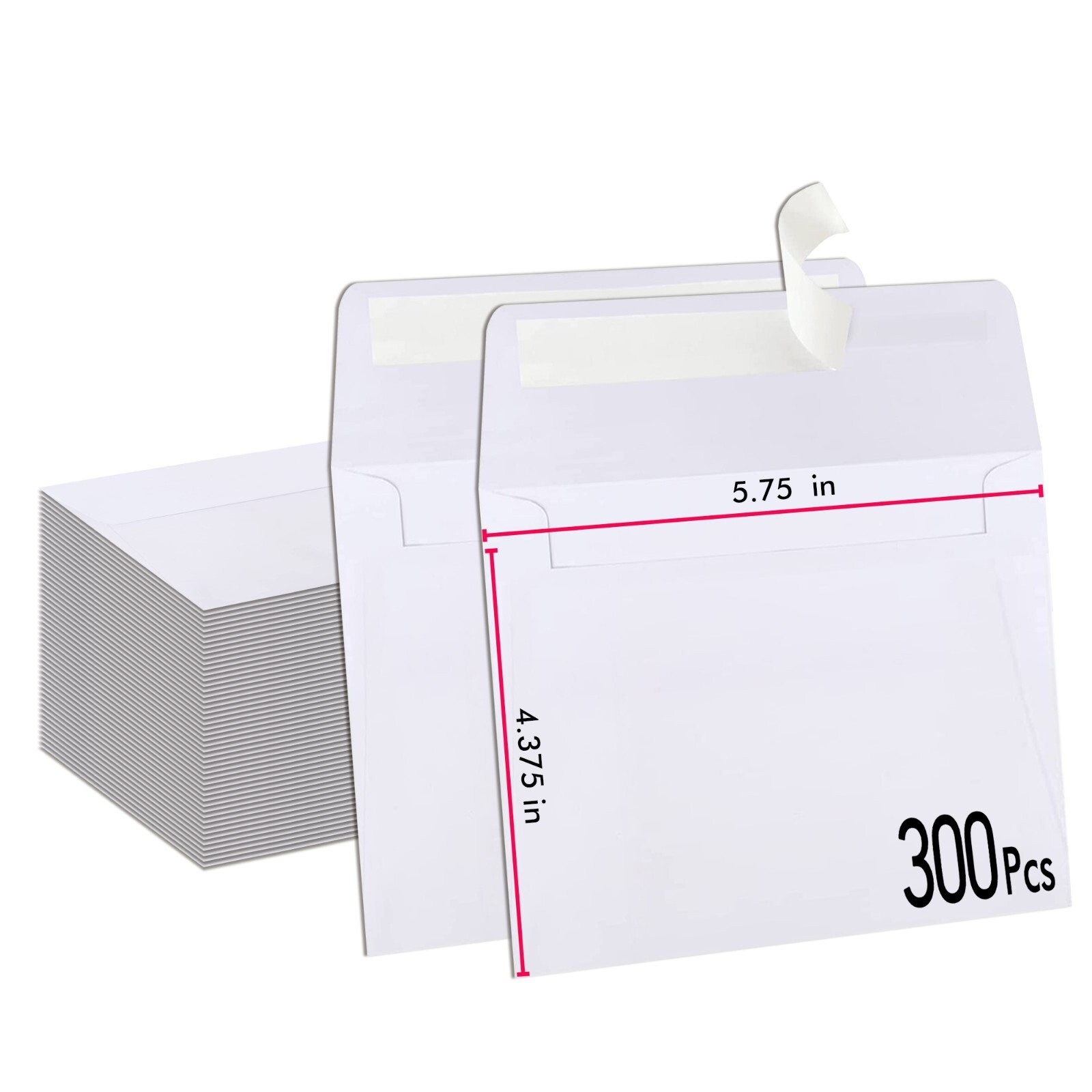 300PK White Paper Envelopes Self Seal A2 4.375x5.75 inch Invitation Envelope 4x5 gallery