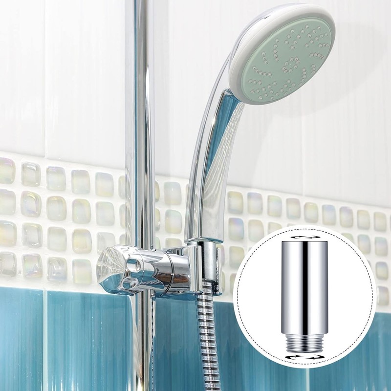 2 Pcs Shower Head Extension Arm Stainless Steel Shower Head Extender Shower Pipe gallery
