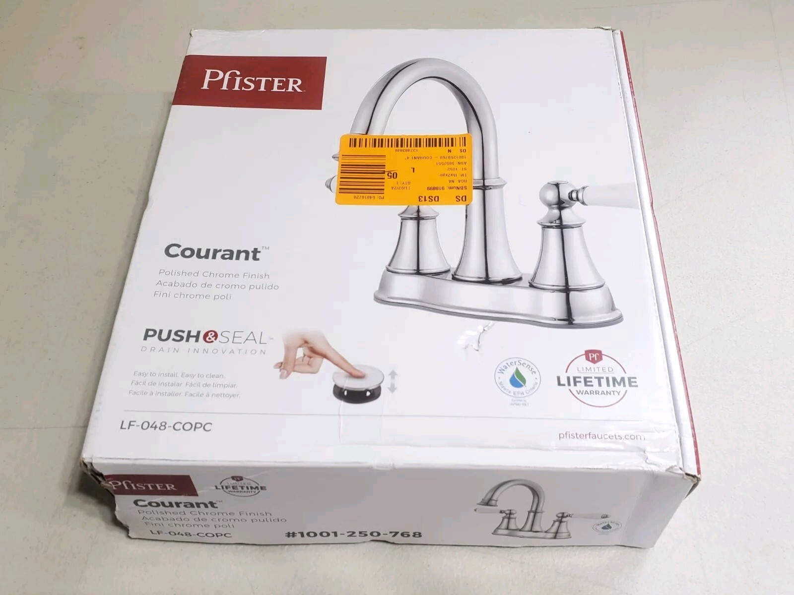 Pfister LF-048-COPC Bathroom Sink Faucet - White/chrome gallery