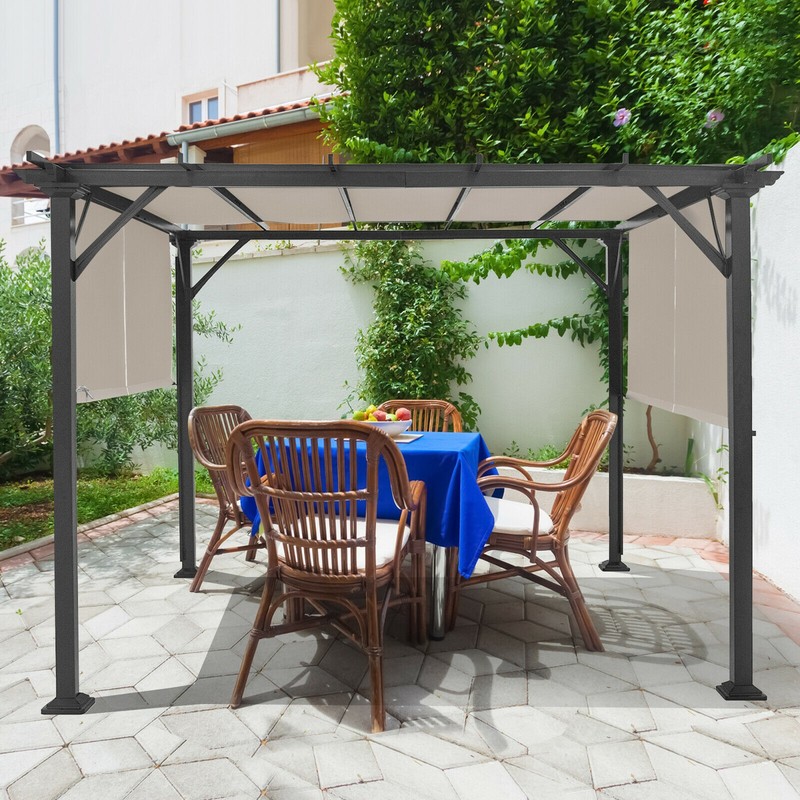 2PCS 16x4 Ft Universal Replacement Canopy for Pergola Structure Sun Awning Beige gallery