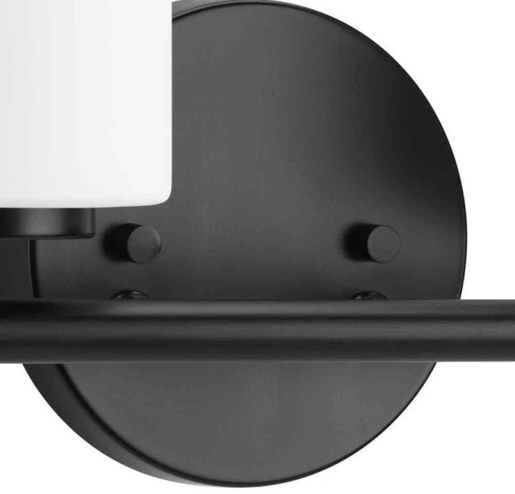 Progress Lighting 13 in. 2-Light Black Etched Glass Bathroom Vanity Light gallery